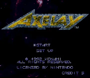 Axelay (USA) (Sample) screen shot title